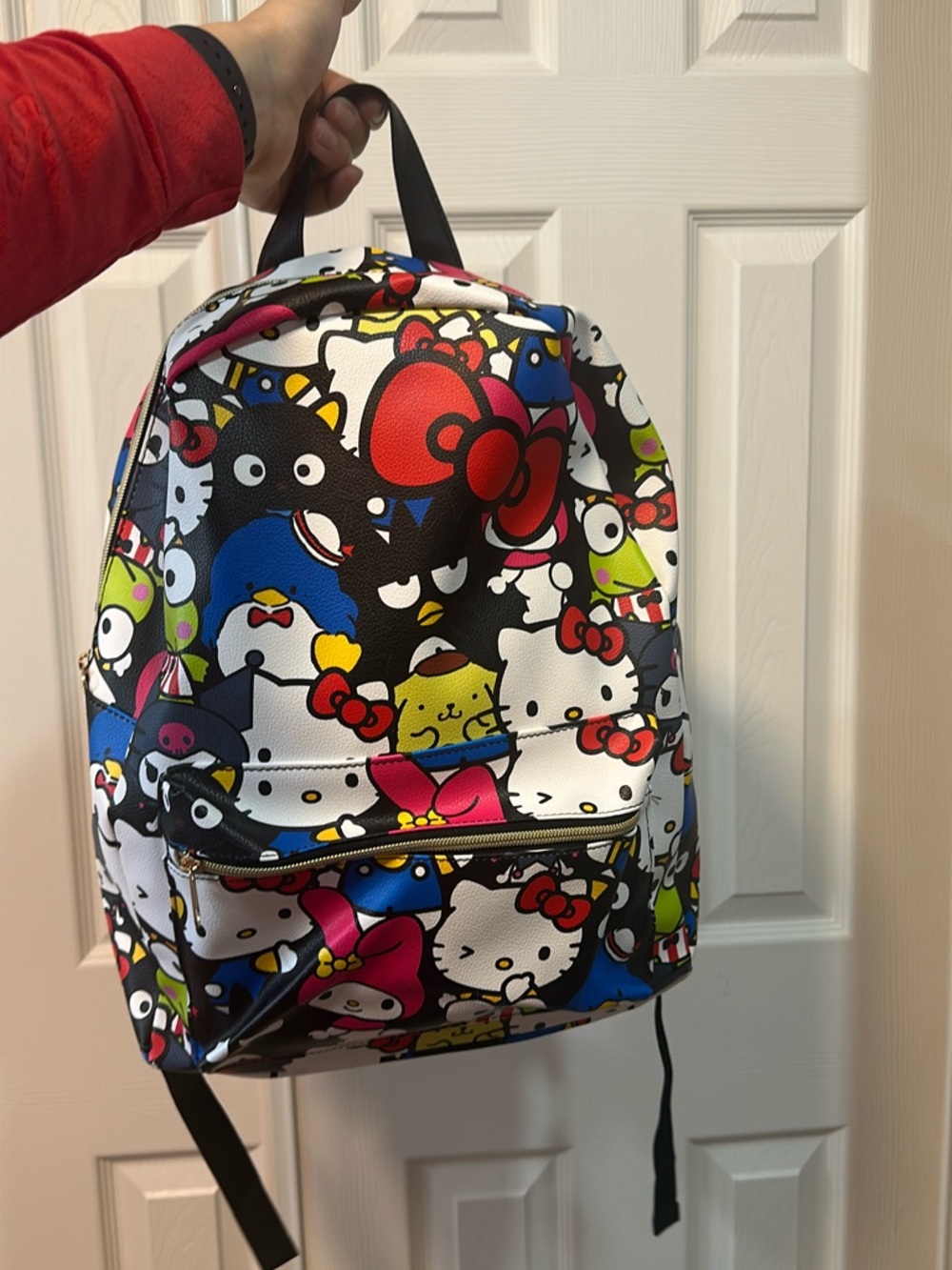 Hello Kitty Characters Print Backpack - Multicolor
